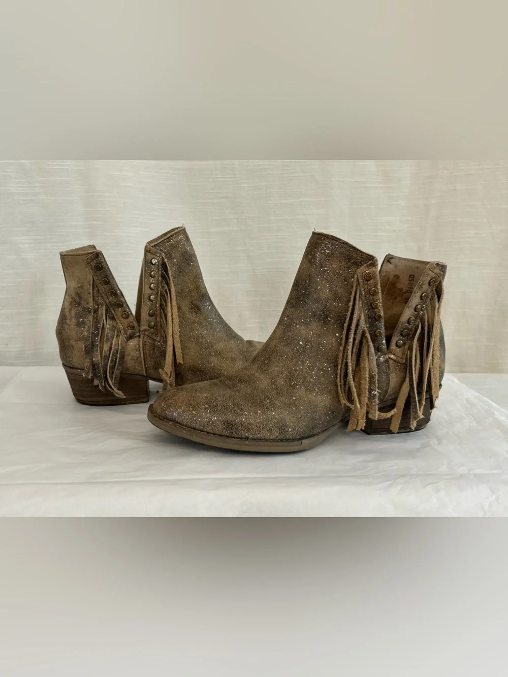 Circle G Corral Trading Western Boho Festival Women’s Fringe Leather Ankle Boots